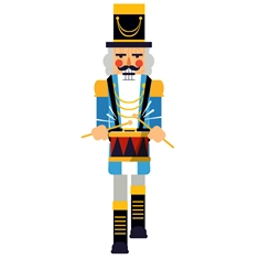 Christmas Decoration Nutcracker Drummer Sticker